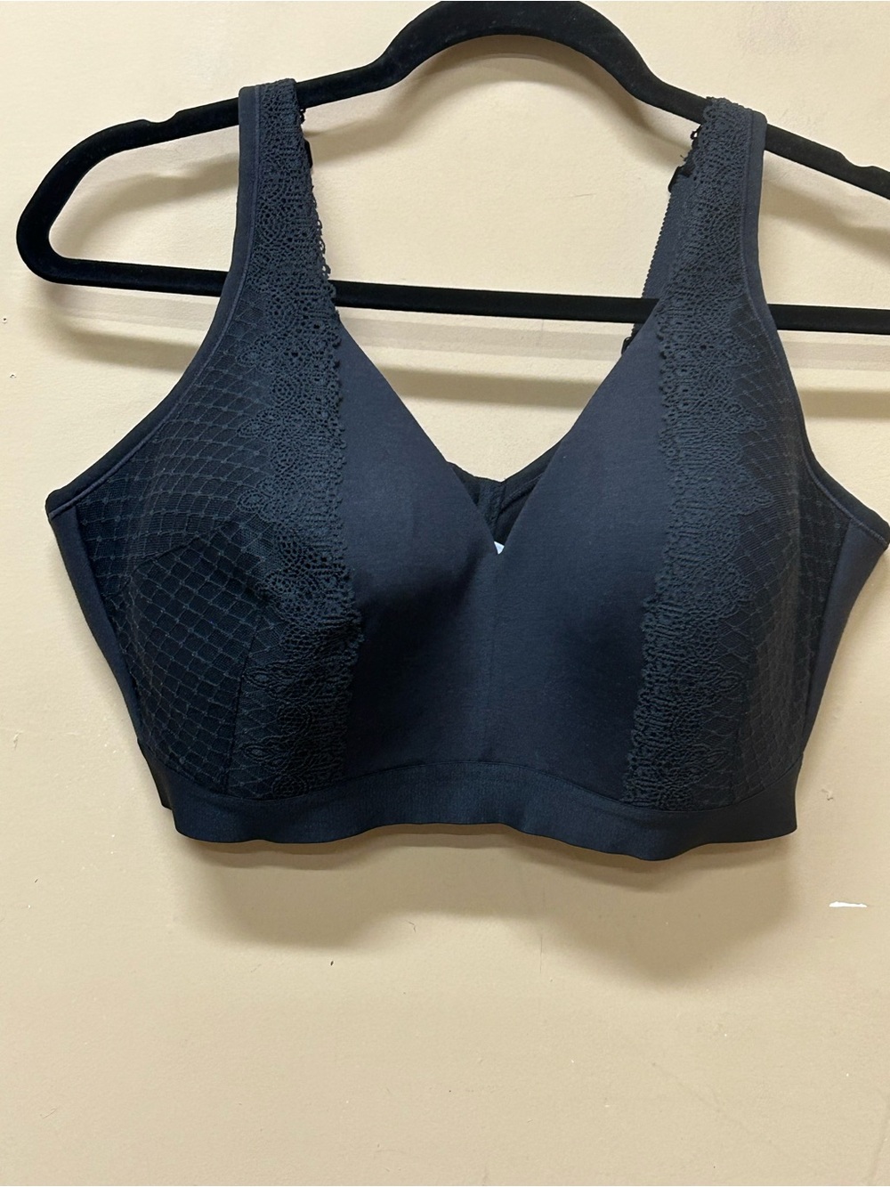Cacique Lightly Lined No-wire Lane Bryant Bra Plus Size 40 DDD Black